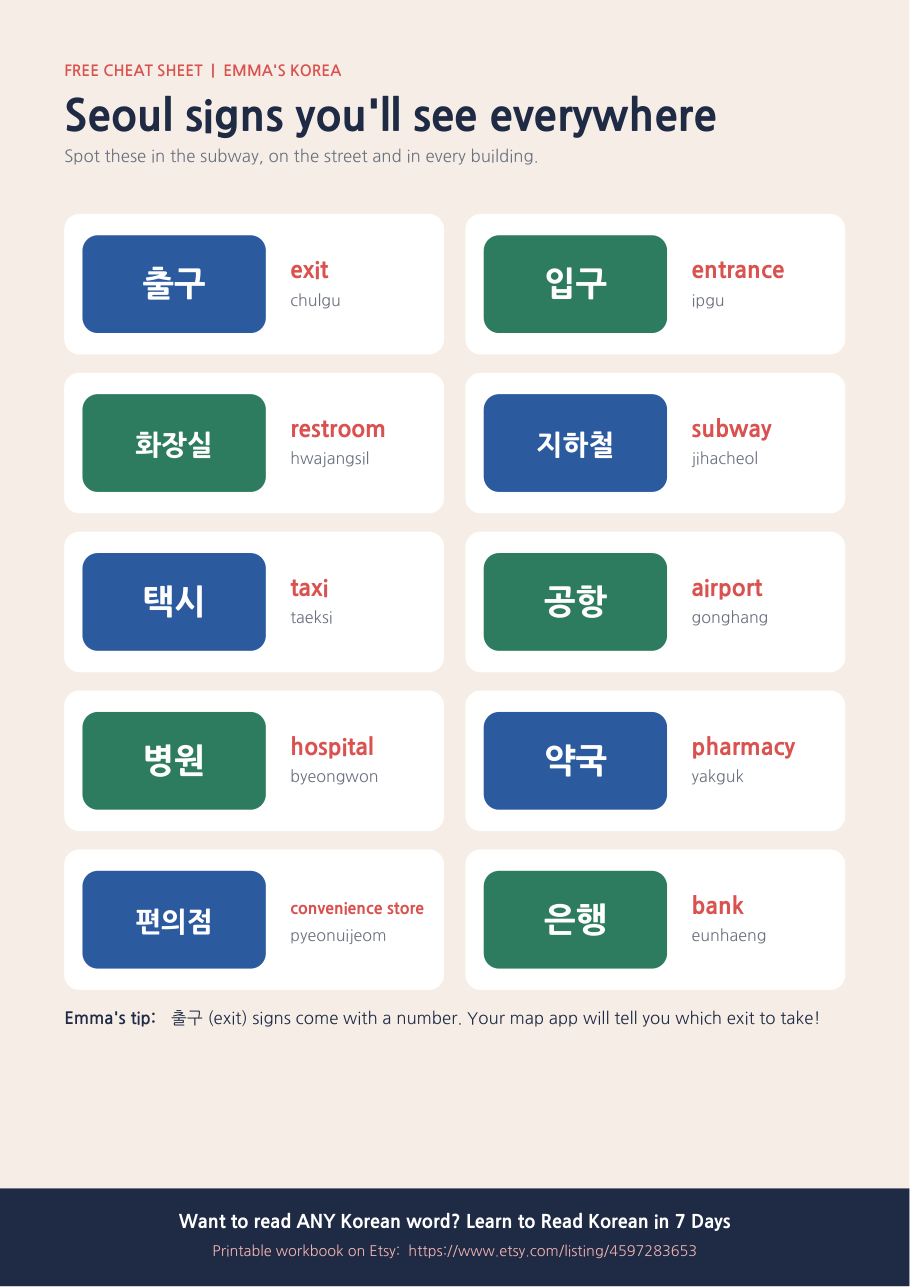 Seoul cheat sheet preview