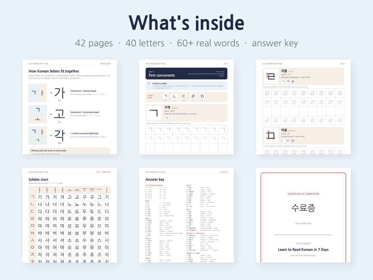 Learn to Read Korean in 7 Days
